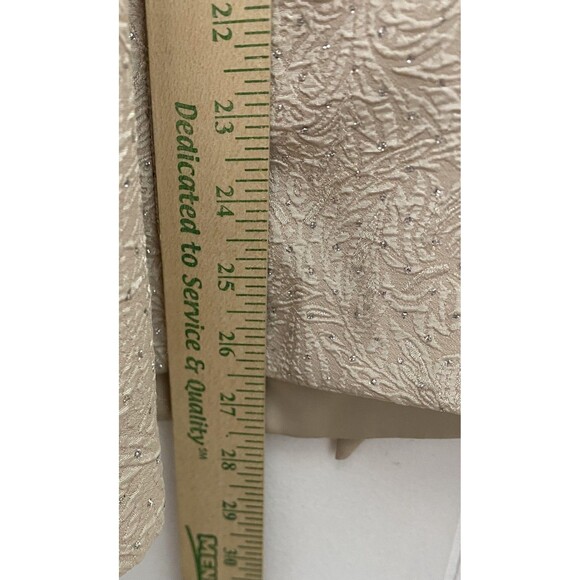R&M Richards Jacket Womens 24W Champagne Glitter Open Front Tie Waist Evening - Picture 8 of 10